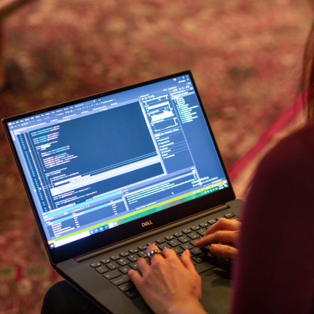 Foto: Mulher cria programa em laptop