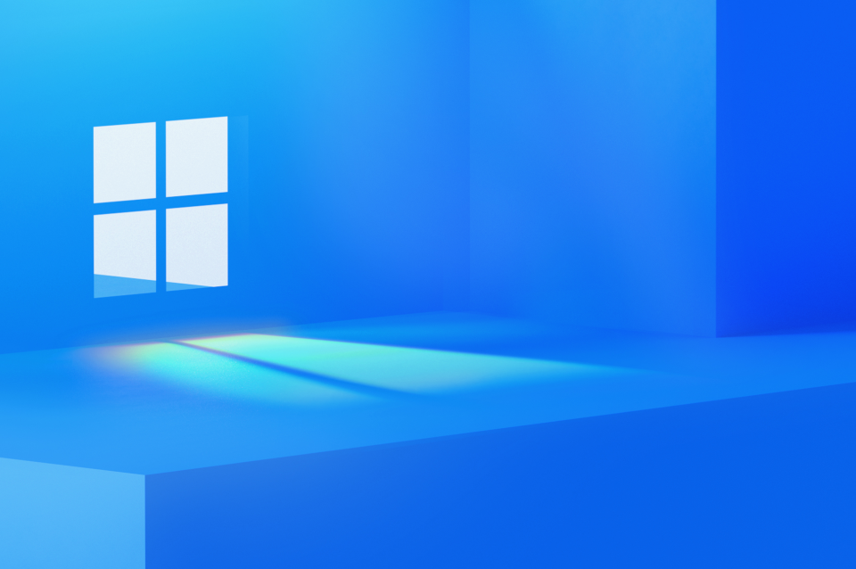 fundo azul com novo logo windows 11