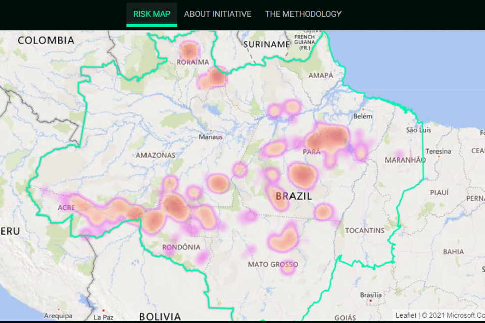 home da plataforma com mapa