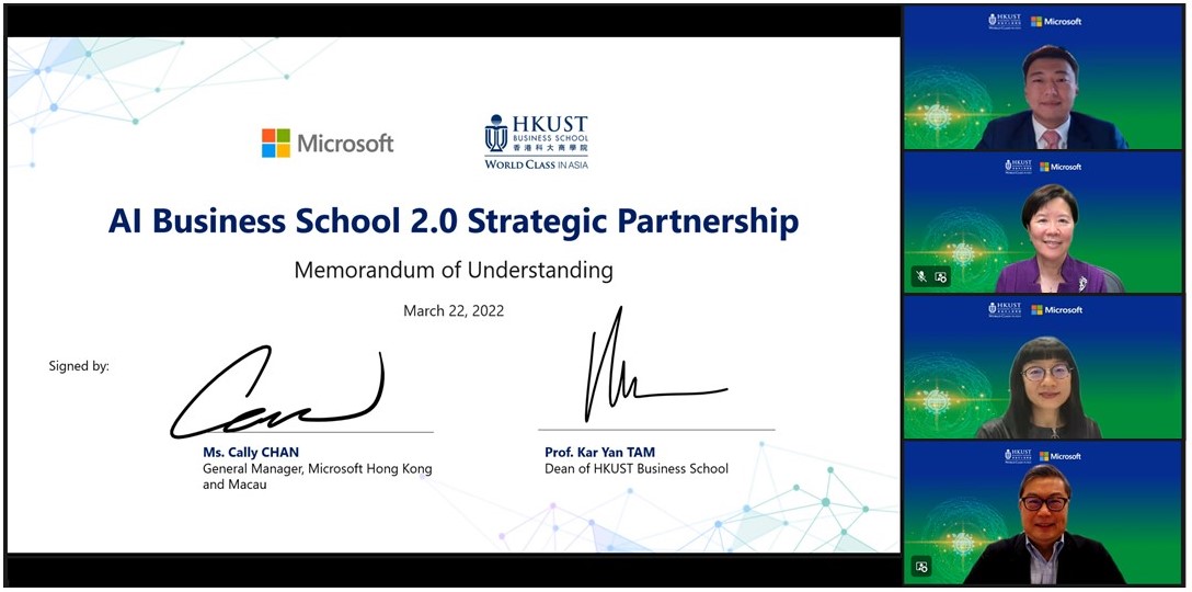 HKUST and Microsoft Hong Kong Sign MOU for AI Business School 2.0 Strategic Partnership