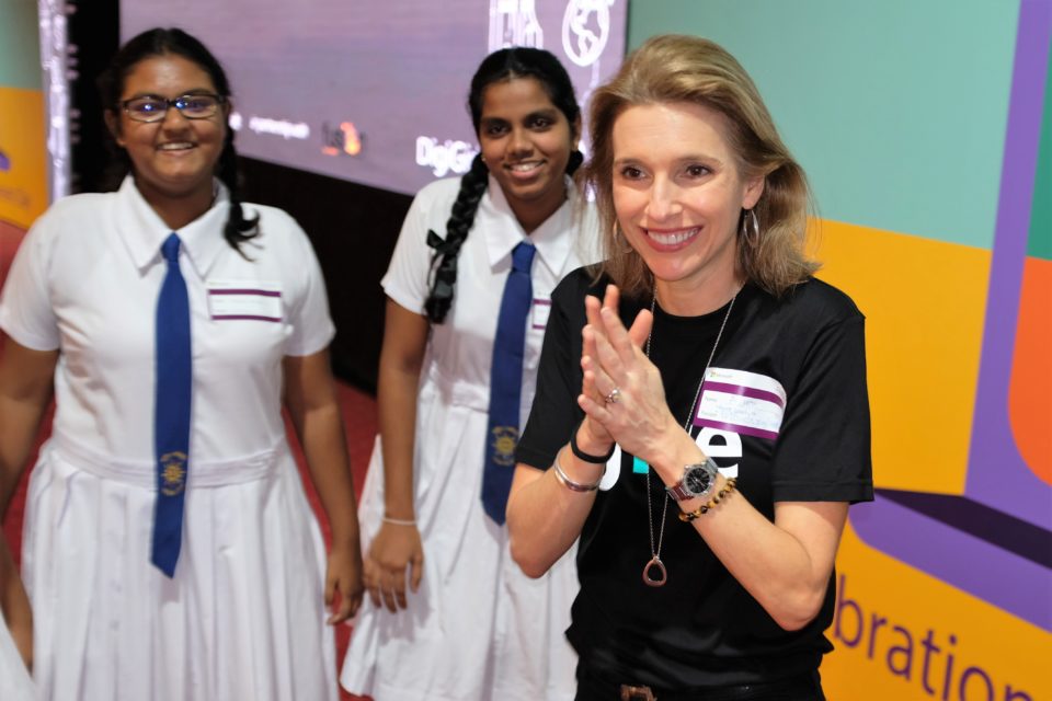 Andrea Della Mattea, Microsoft APAC President, speaking at the DigiGirlz event