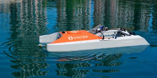 Image of Clearbot Neo, an AI-enabled robotic boat