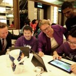 Mr. Nicolas Pron, Director, Secretary of the Executive Board, UNICEF & Ms. Wivina Belmonte, UNICEF Representative, Malaysia – being tutored by WeSpeakCode: Code for Malaysia participants on how to code!