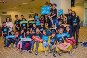 Hour of Code with children of MDeC employees at STEM Exploration Centre, Tech Mahindra
