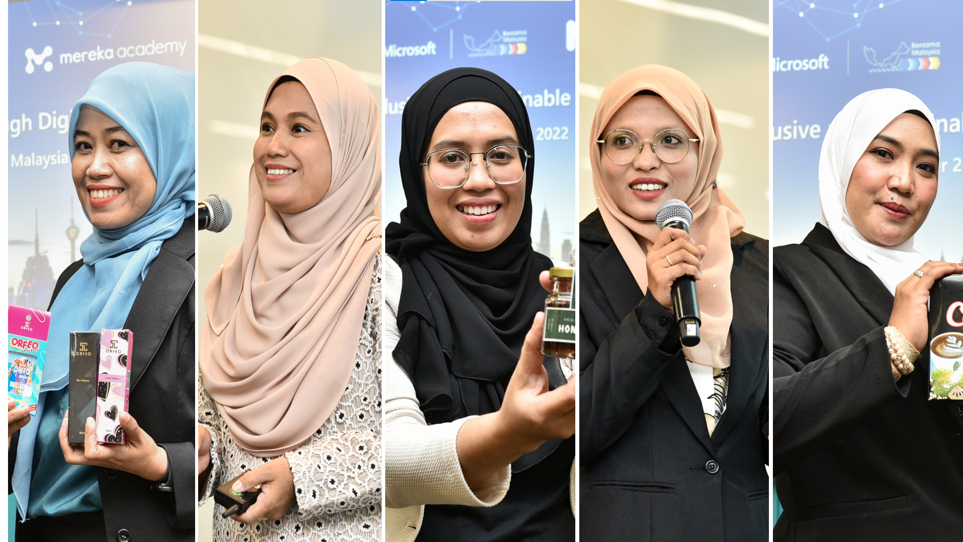 Women smiling