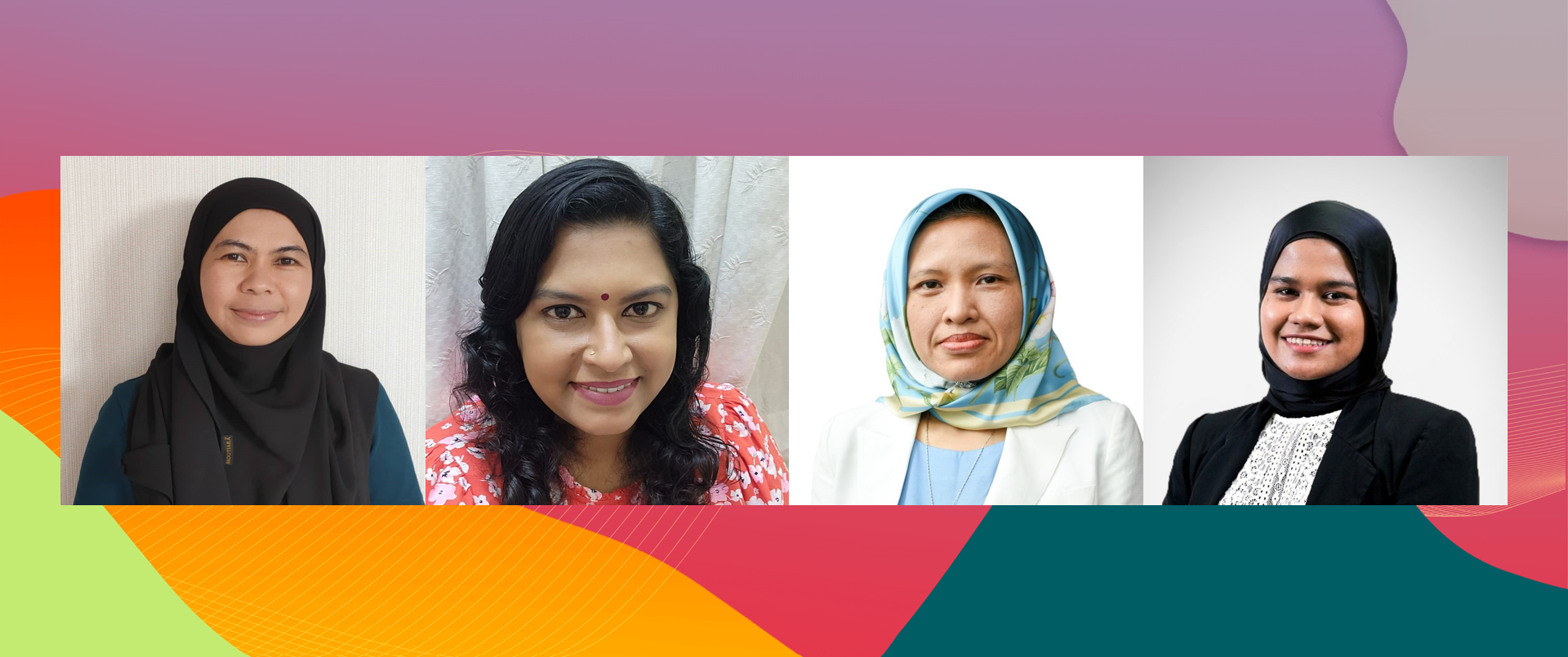 collage of four Malaysian women smiling
