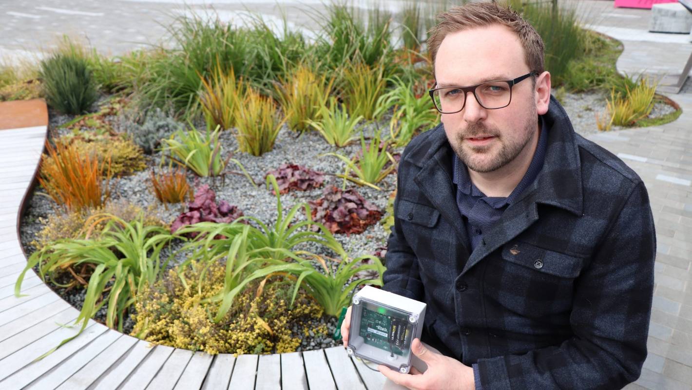 Electric Garden project manager Matt Scott. He said they wanted to show students how to use data to make real-life decisions relating to gardening.