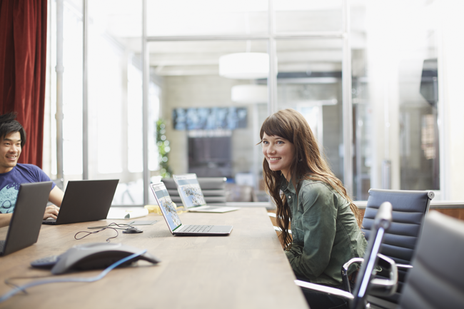 woman in conference room meeting