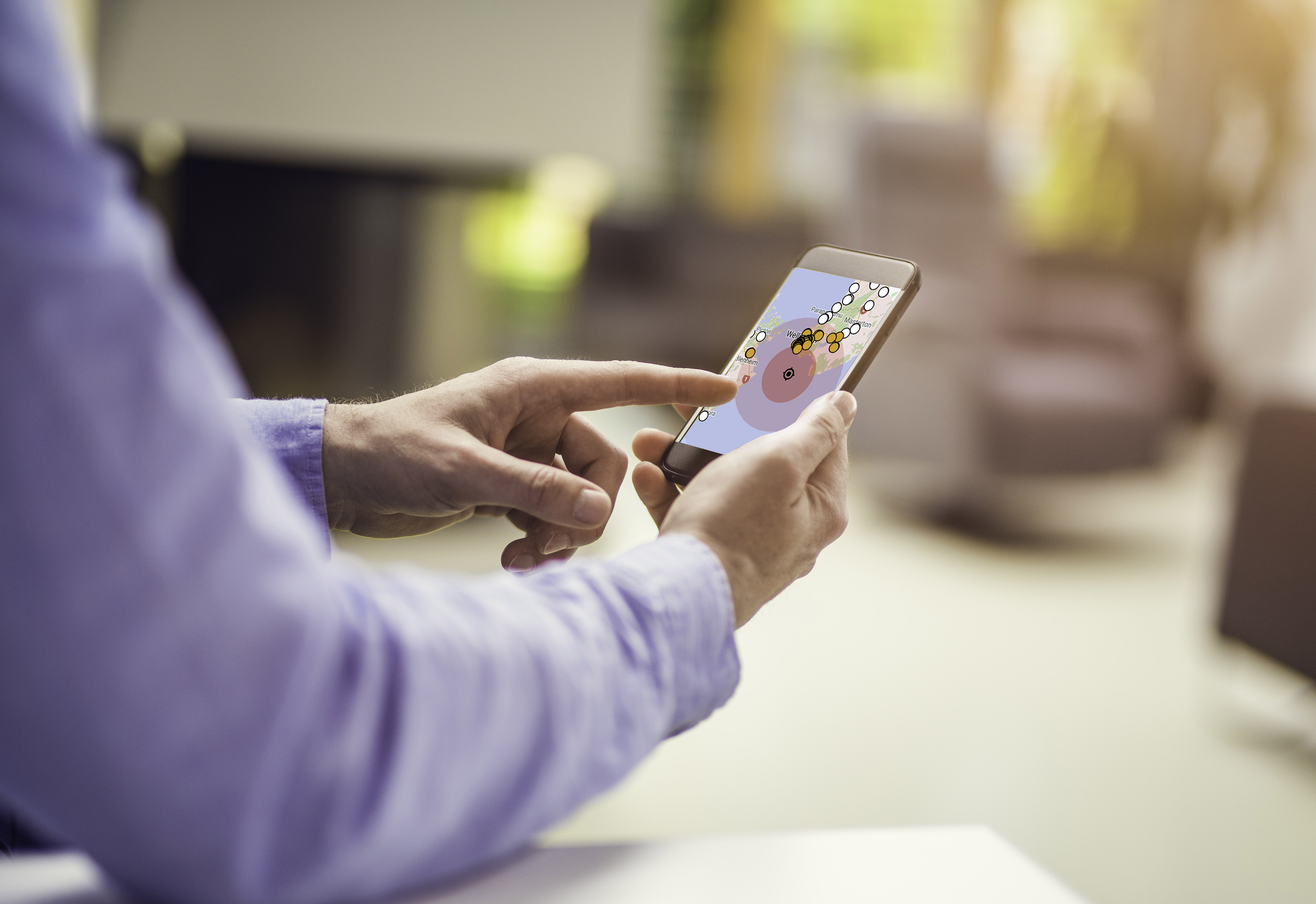 Becaon App Interface Shown on Smartphone Screen