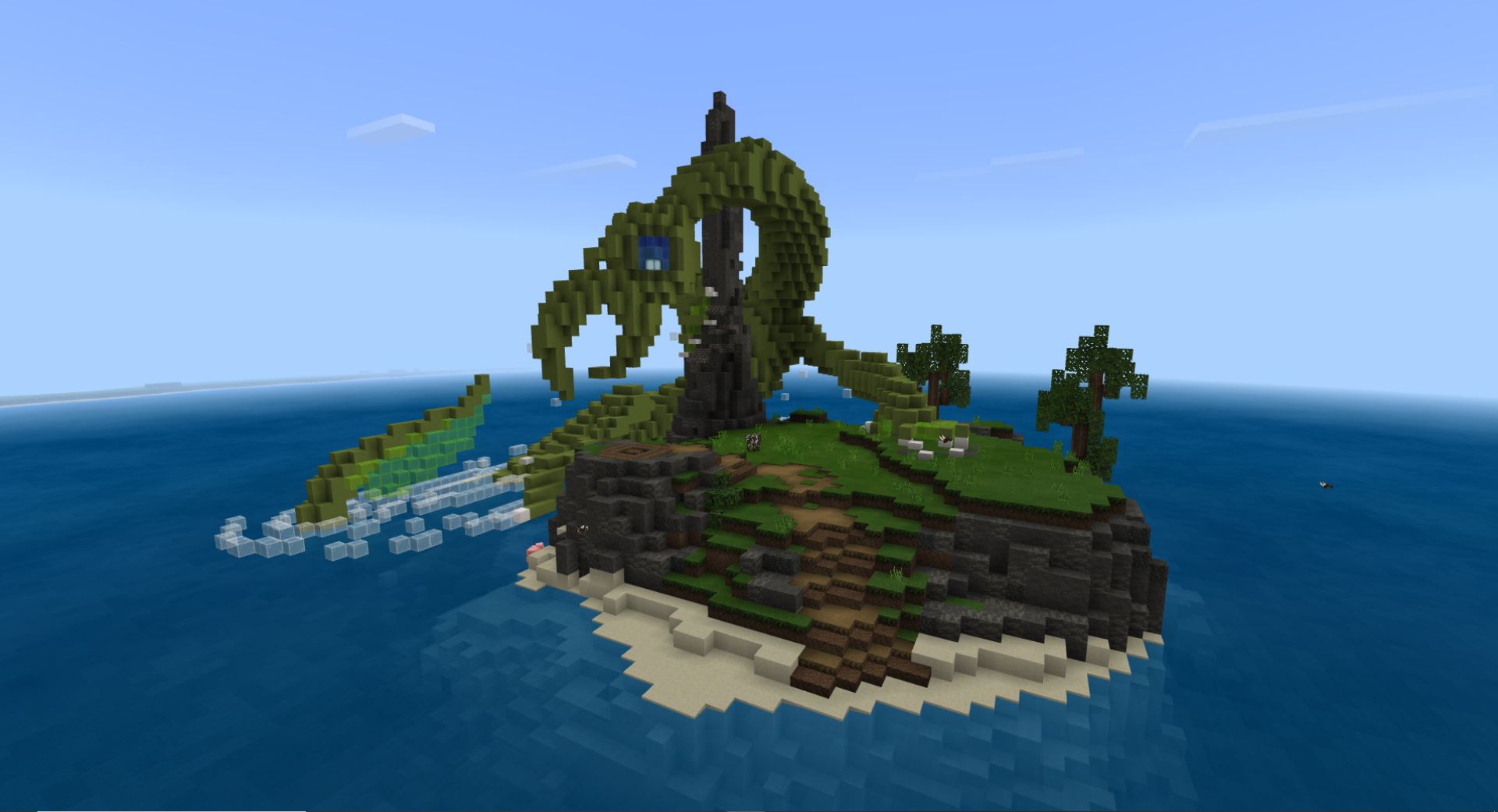 Taniwha, Maori sea creature built with Minecraft blocks