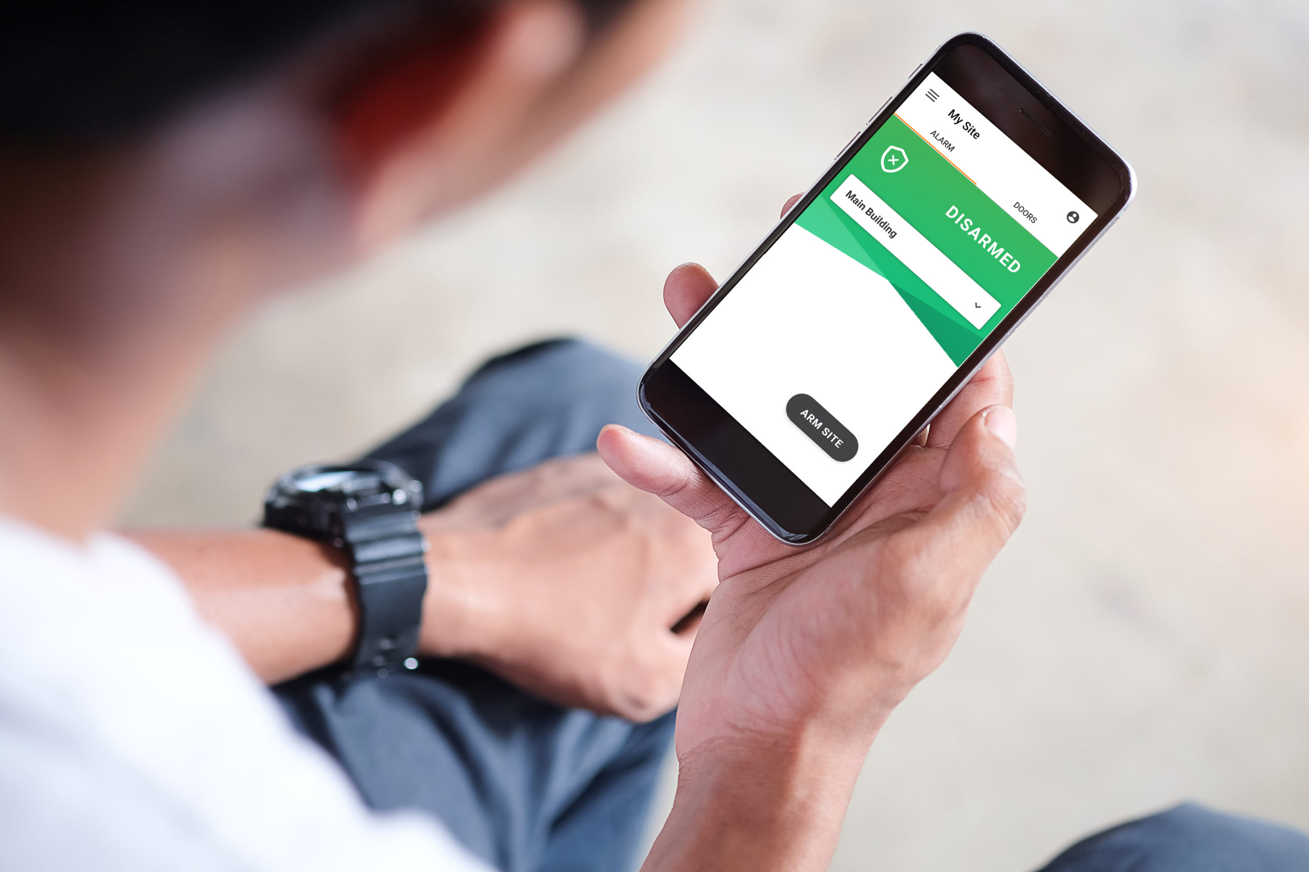 Person using app on mobile device