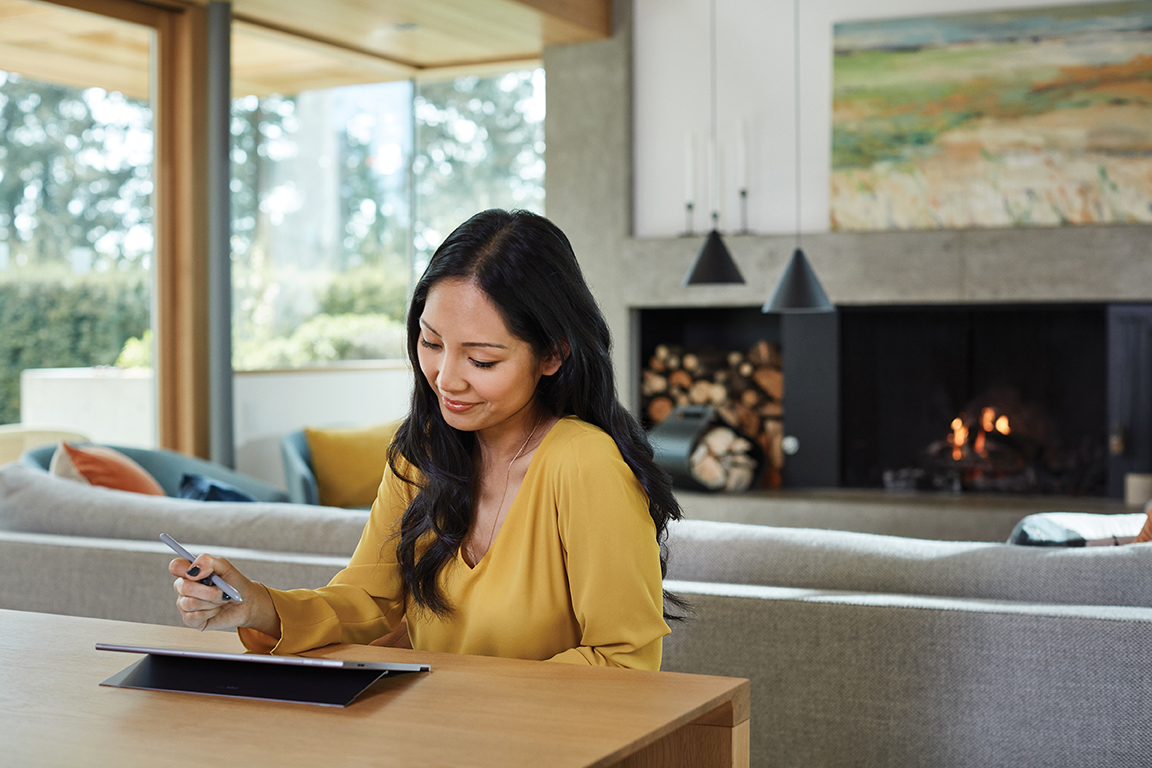 Woman working from home