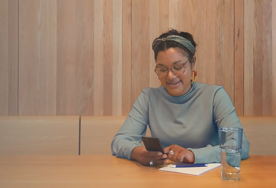 Woman using smartphone