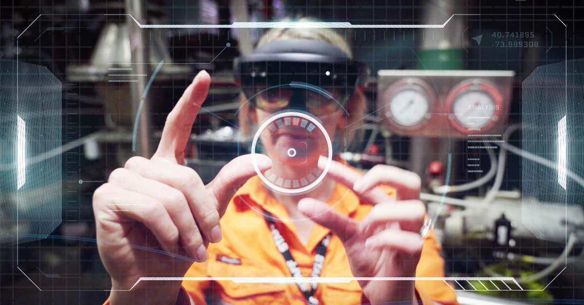 Woman wearing headset for VR