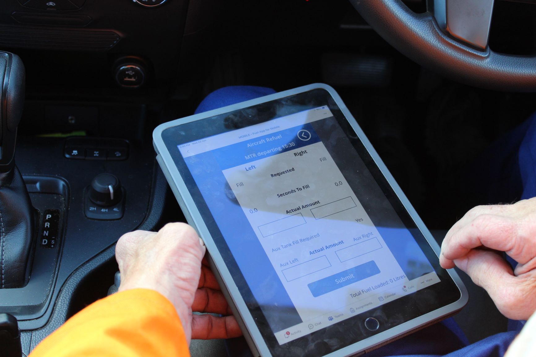 person on tablet