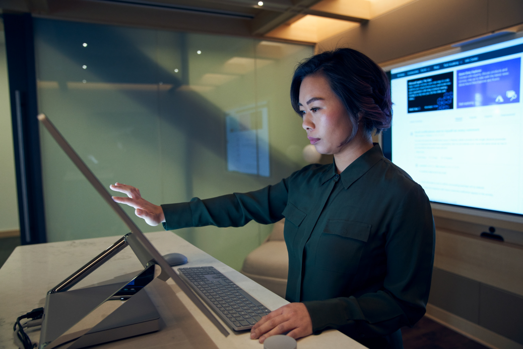 woman on computer