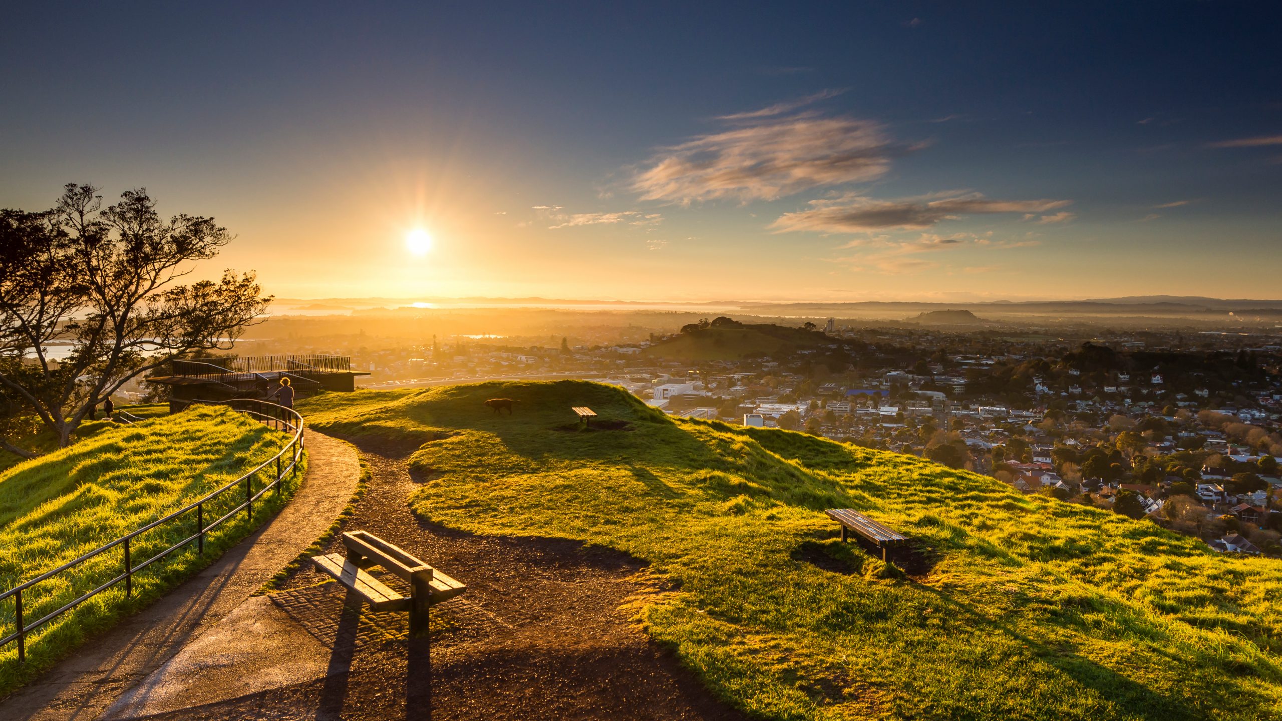 landscape of city during sunset