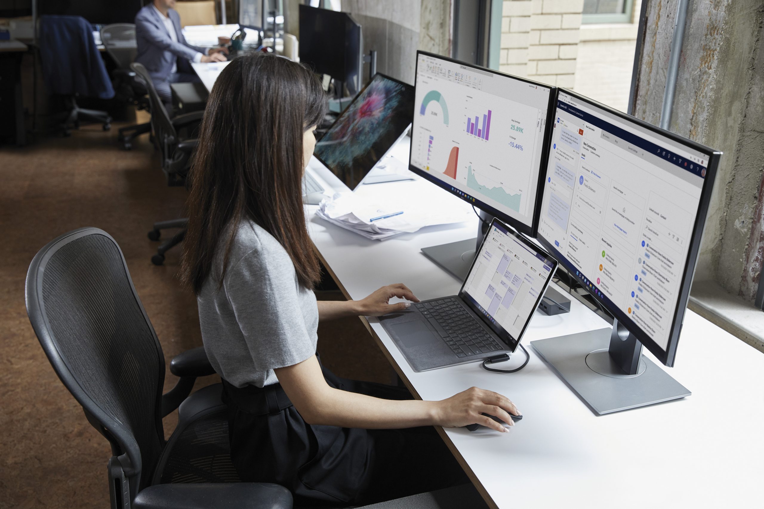 woman working on computer