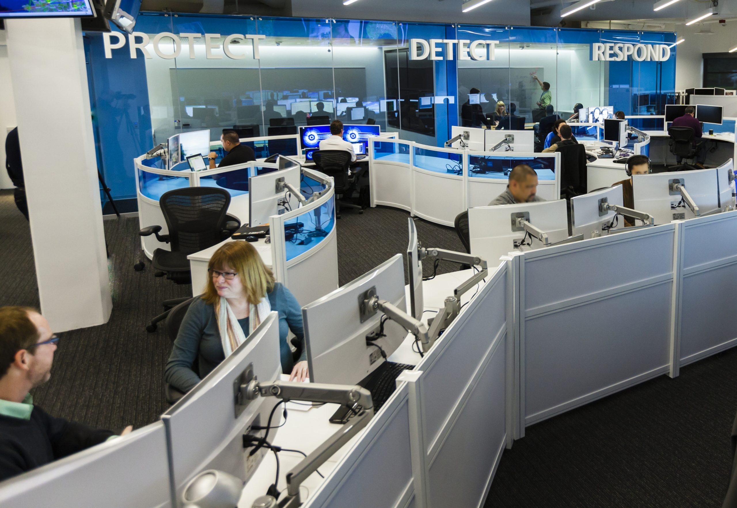 people working in an office