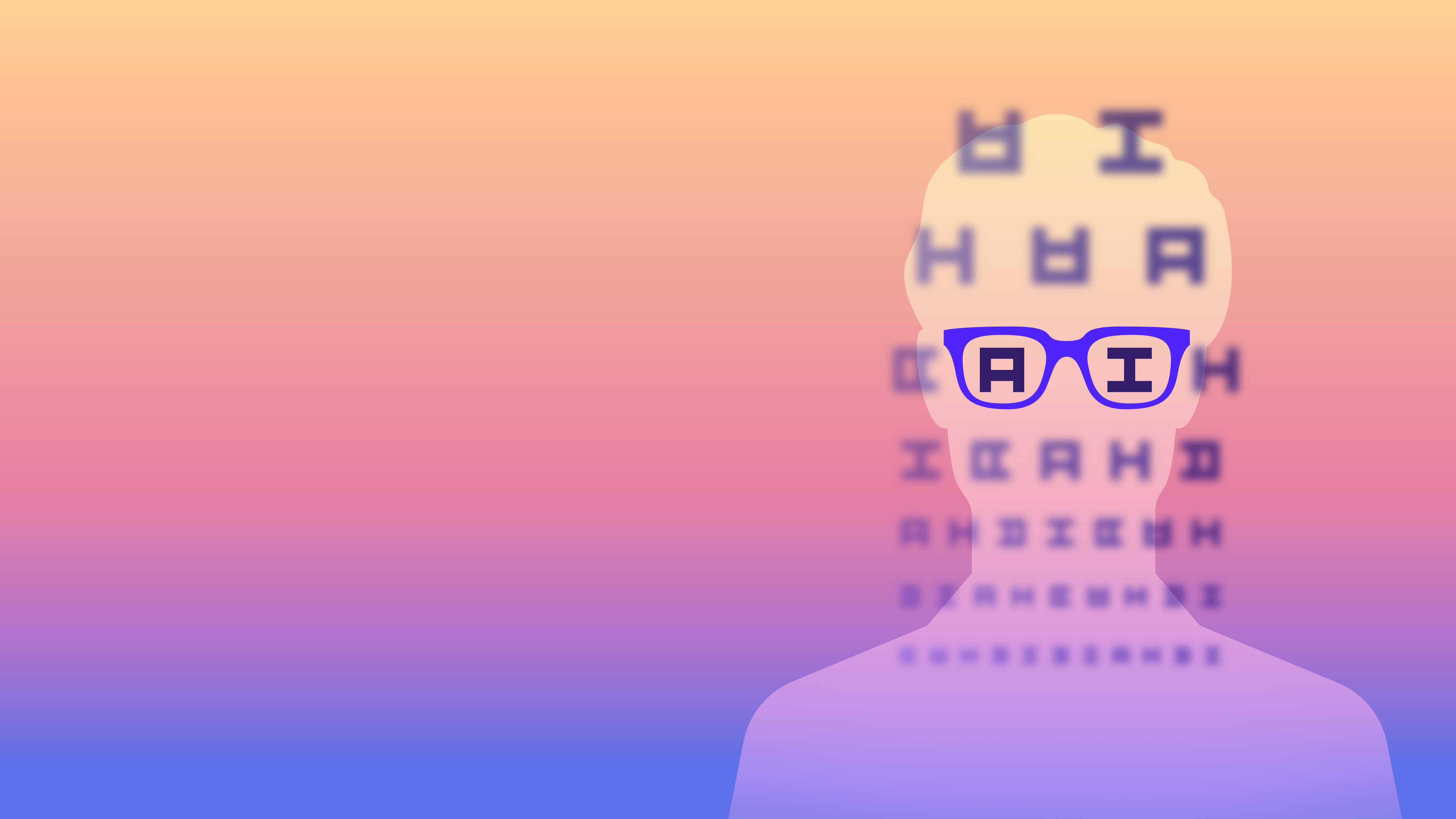 An eye chart featuring a person's face, blending vision testing with a unique artistic twist.