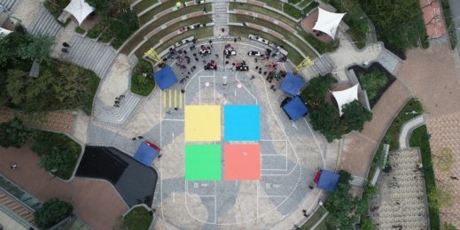 无人机视角俯瞰竞赛区域