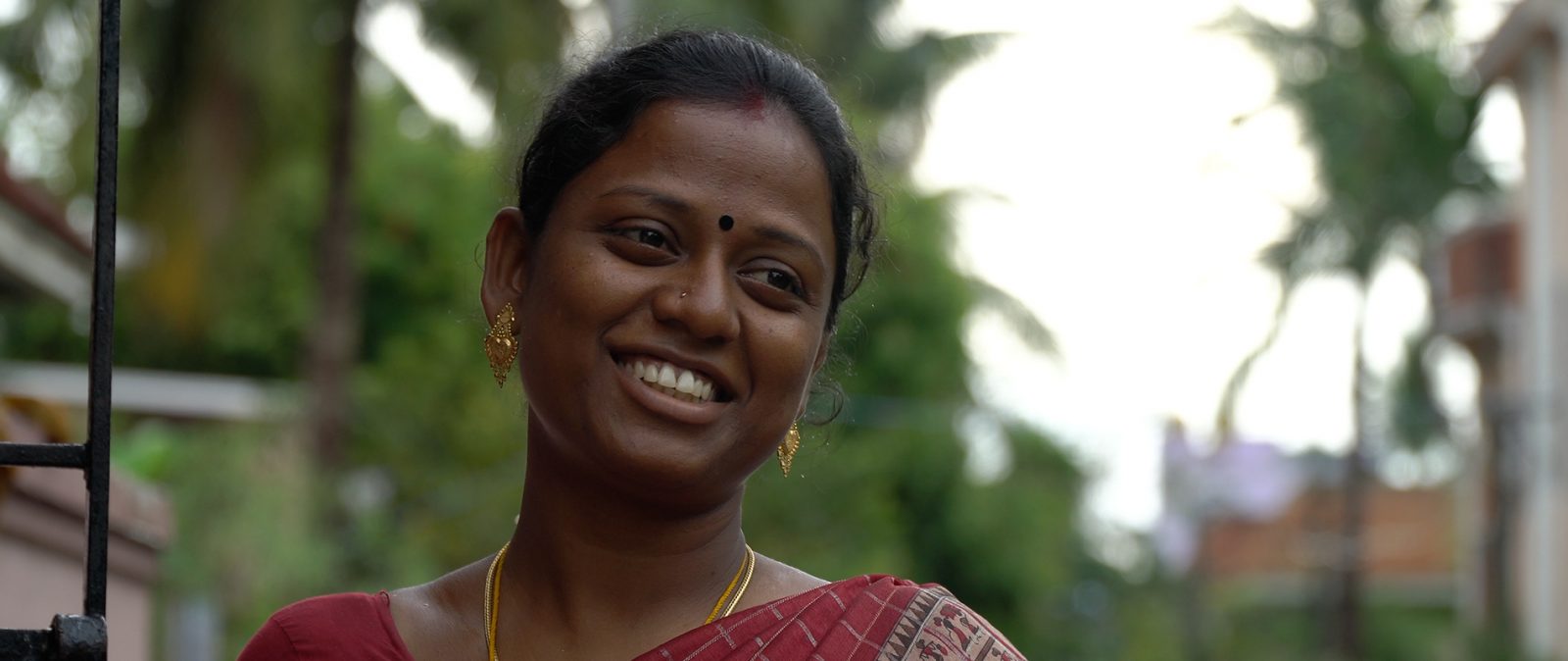 a lady smiling