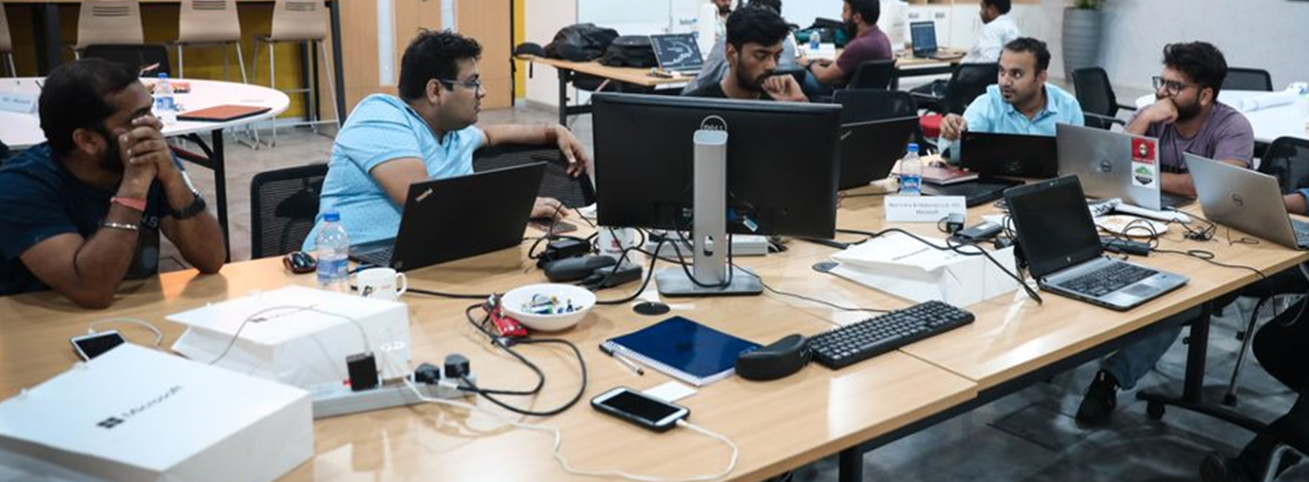 A group of people working as a team