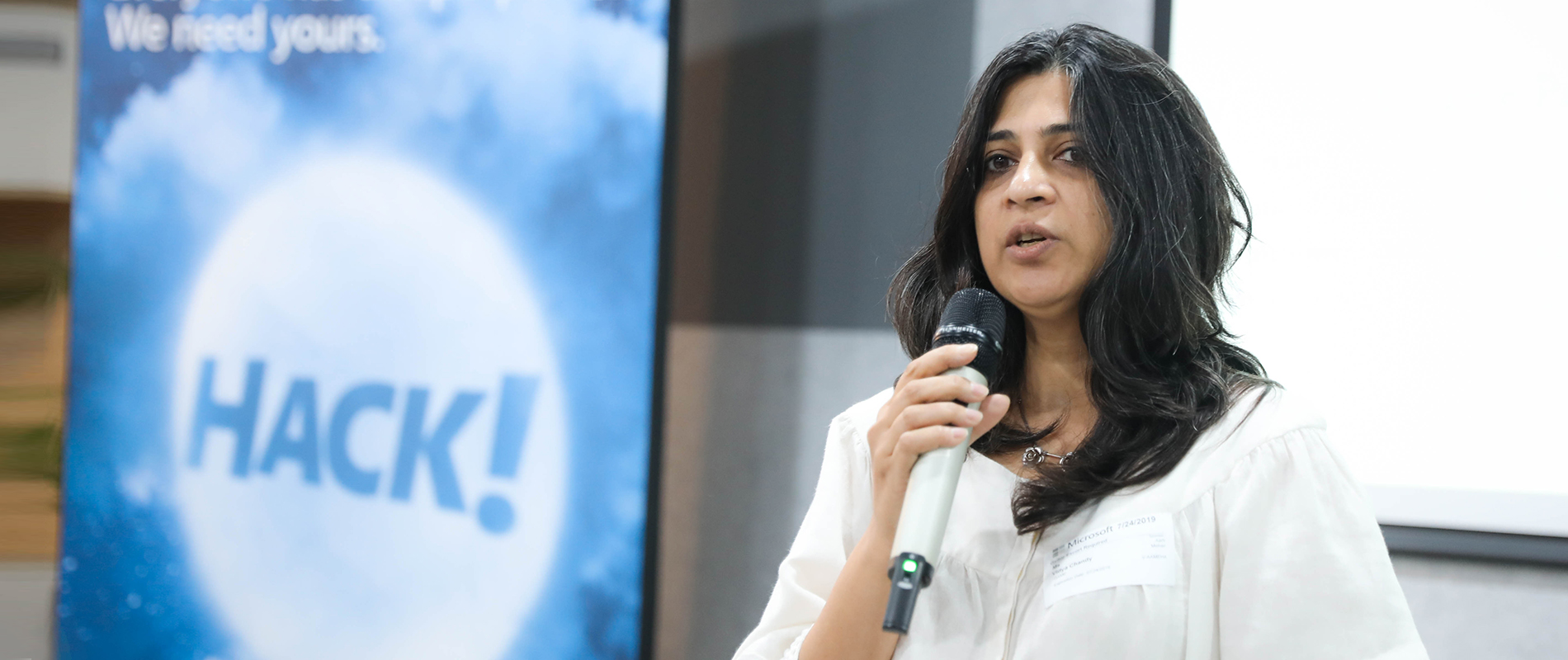 A woman giving a presentation