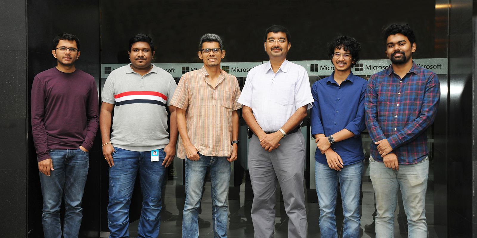 HAMS team at Microsoft Research India. From left: Ishit Mehta, Akshay Nambi, Satish Sangameswaran, Venkat Padmanabhan, Vijay Lingam, Anurag Ghosh