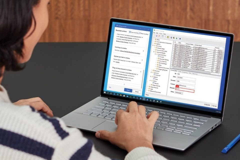 a woman working on a laptop