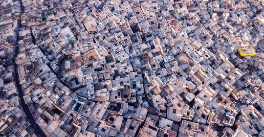bird's eye view of city buildings