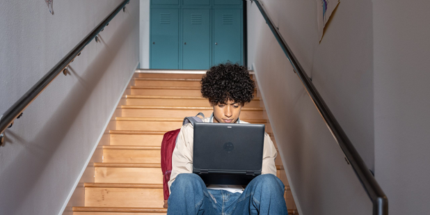 student on laptop