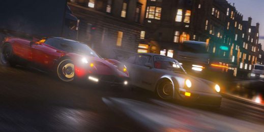 Гоночные машины. Сцена из игры Forza Horizon 4