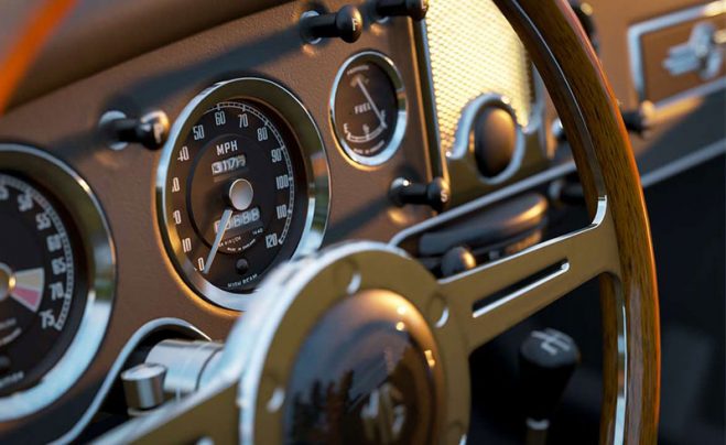 Рулевое колесо. Сцена из игры Forza Horizon 4