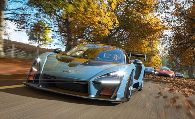 Гоночные машины. Сцена из игры Forza Horizon 4