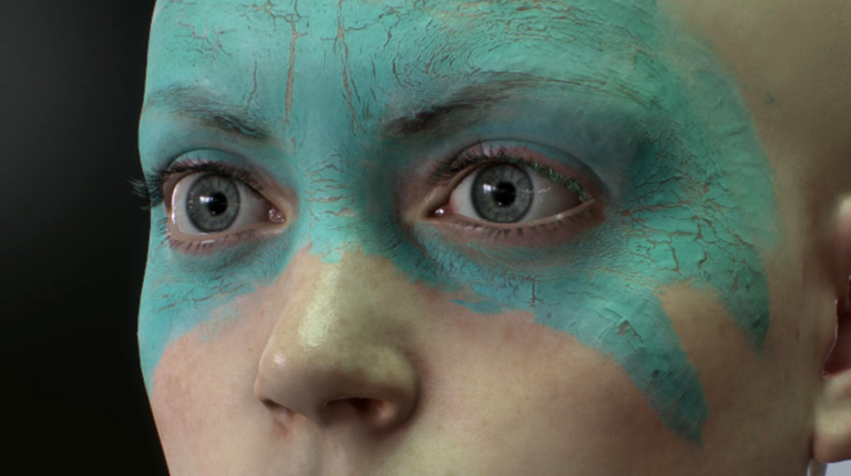 Актриса Мелина Юргенс в гриме Сенуа из игры Hellblade: Senua’s Sacrifice