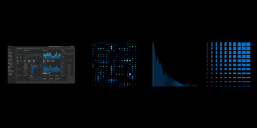 Условные графики на черном фоне. Иллюстрация к посту Начинаем работу с Azure Machine Learning service