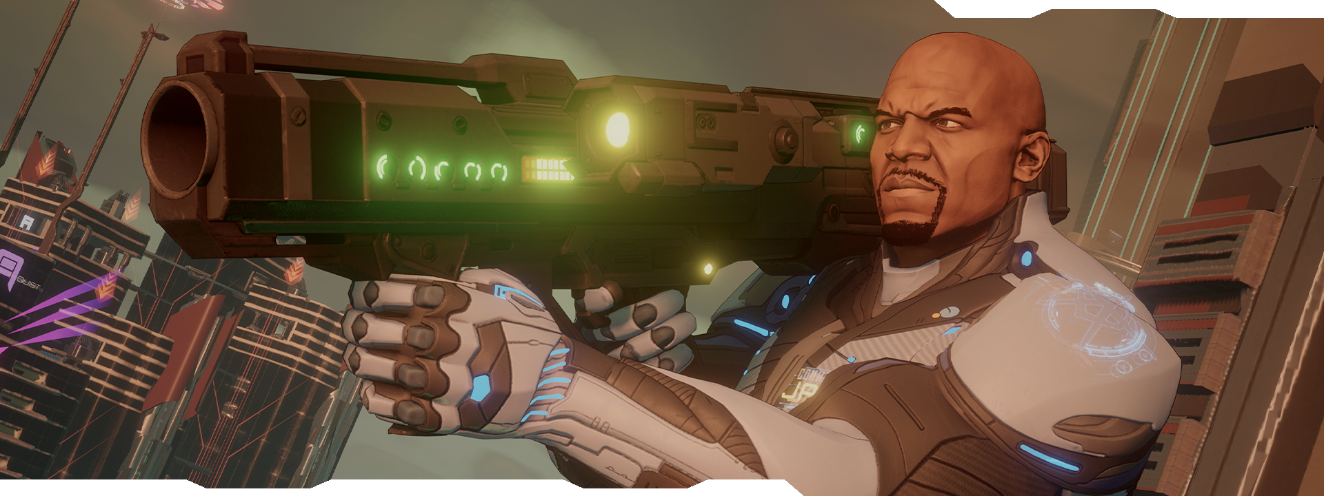 Герой игры Crackdown 3 с оружием