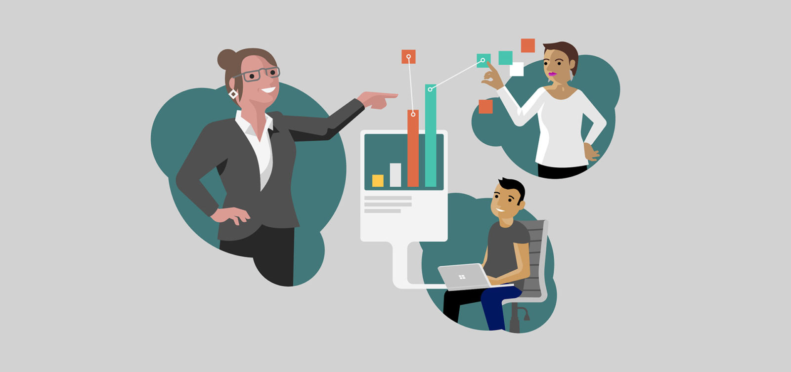 Рисованная иллюстрация н атему коллаборации - заглавная к посту о команде из России, которая вошла в тройку финалистов Imagine Cup EMEA