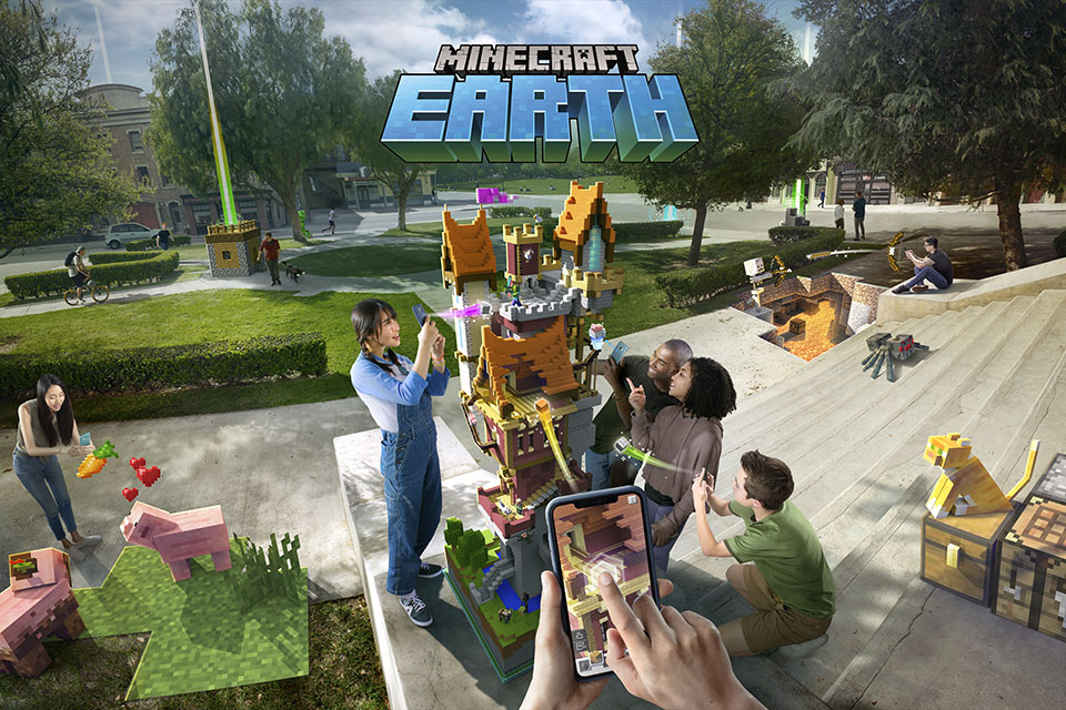 Банер - сцена игры в Minecraft Earth
