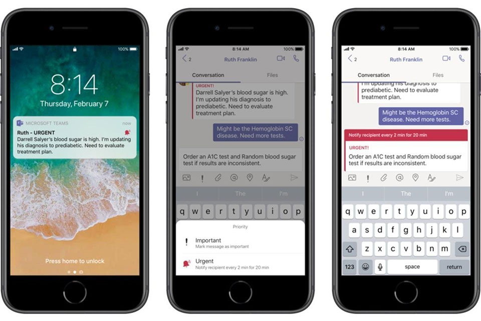 Чат врача с пациентом на экране смартфона