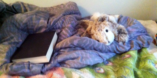 Заглавное изображение: набор данных VizWiz включает фотографии, снятые слепыми людьми или людьми с ослабленным зрением, например, изображение мягкой игрушки и книги на покрывале для обучения алгоритмам компьютерного зрения. Фотографии доступны по лицензии Creative Commons 4.0 license.