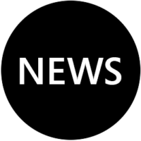 Черная круглая кнопка NEWS