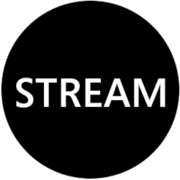 Черная круглая кнопка STREAM