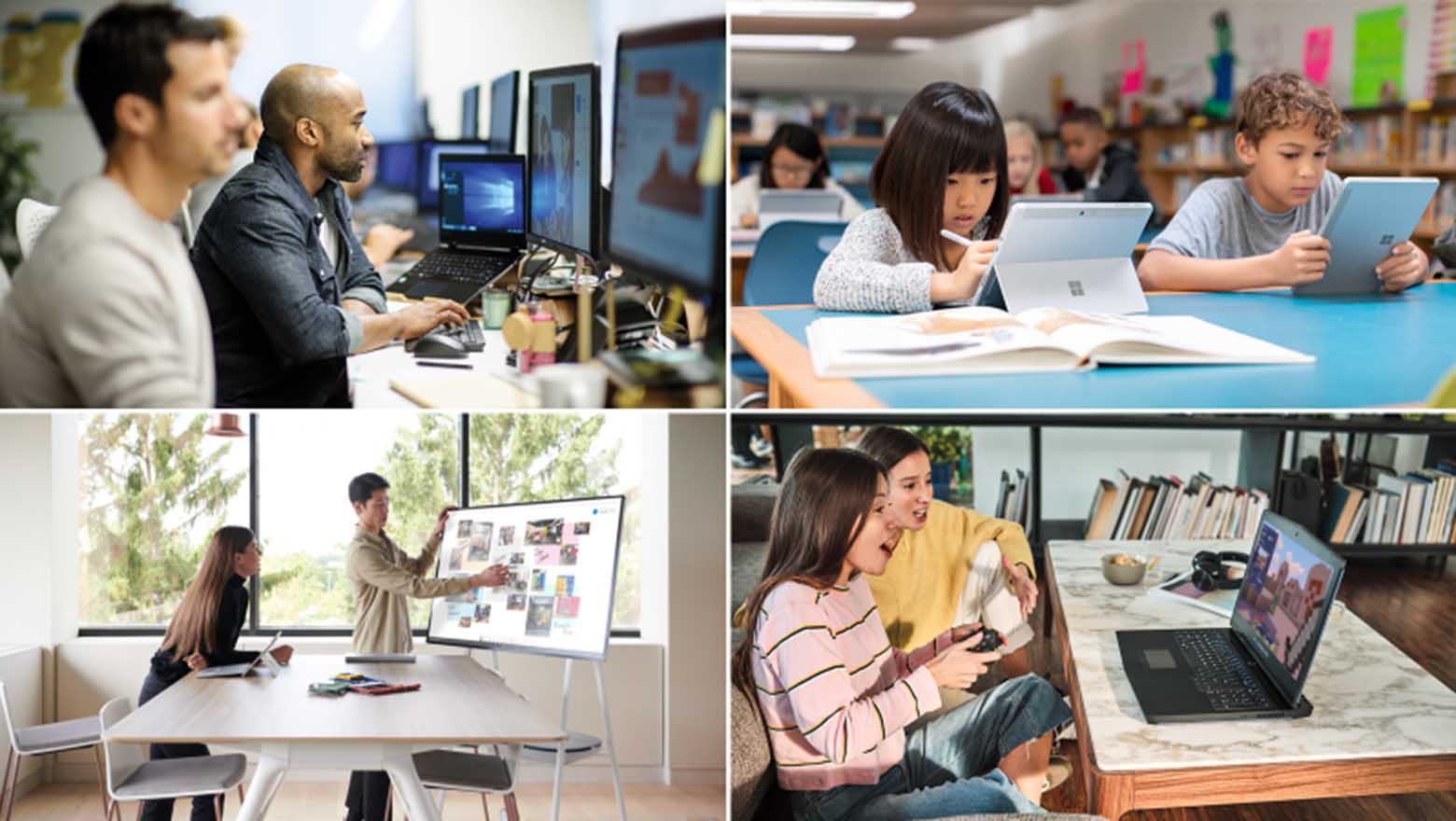 People using WIndows in different situations