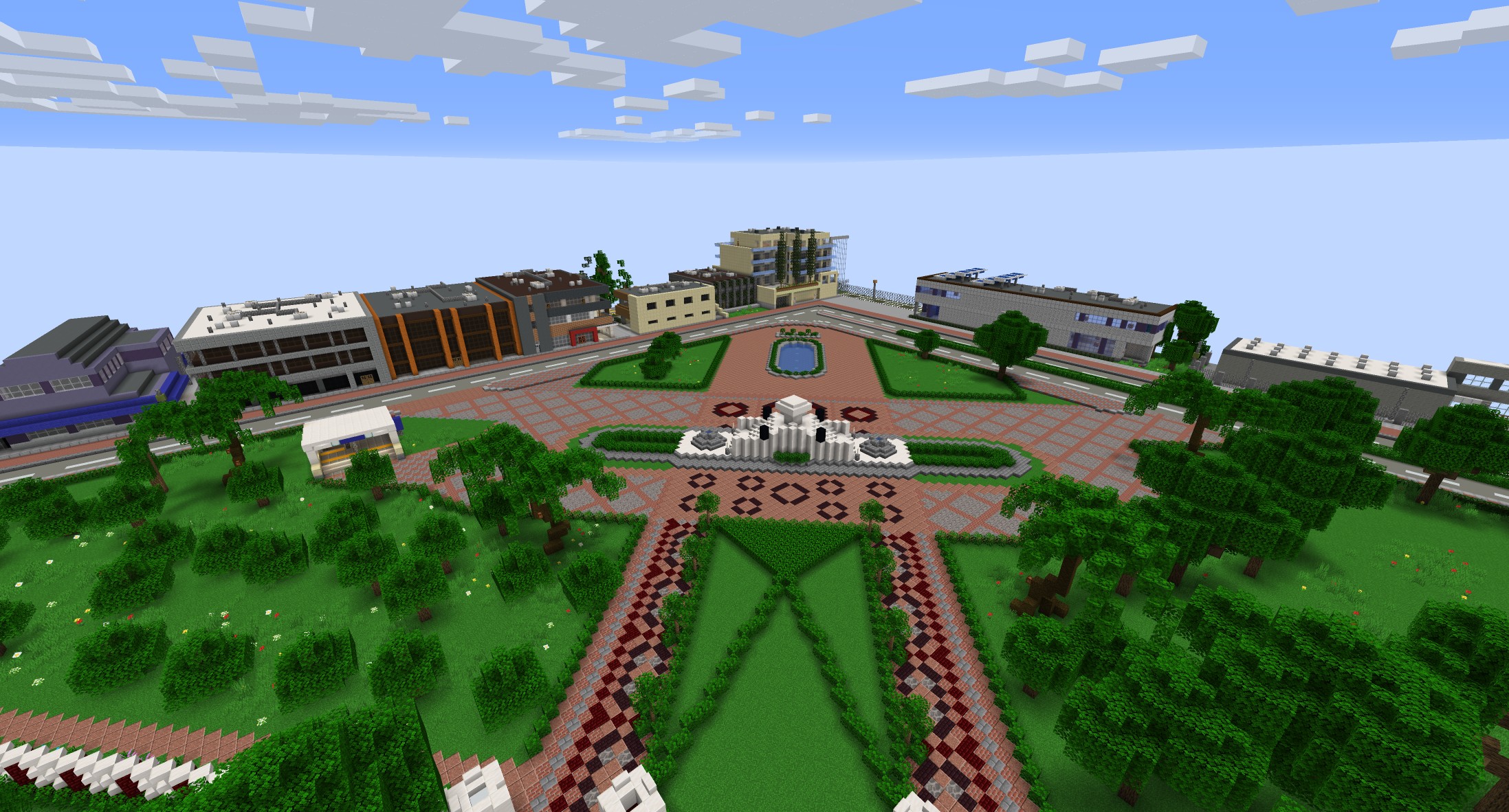 Minecraft version of Thai Red Cross Fair and Lumpini Park