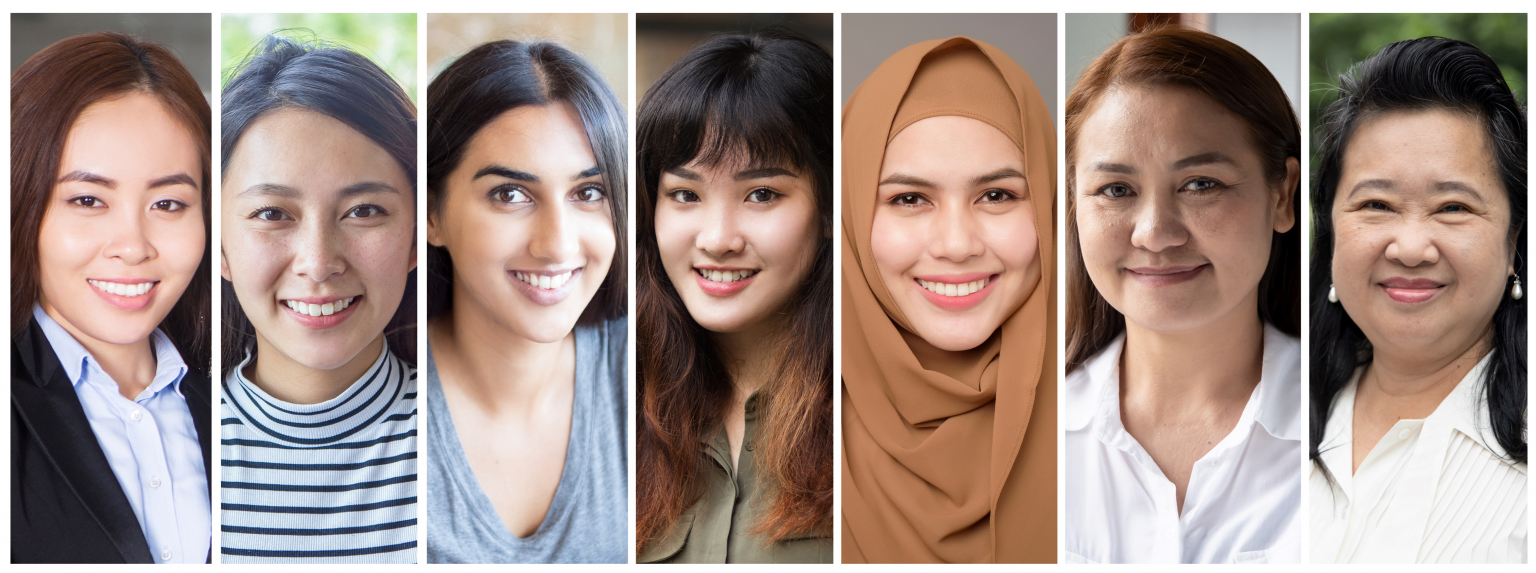 Seven smiling women