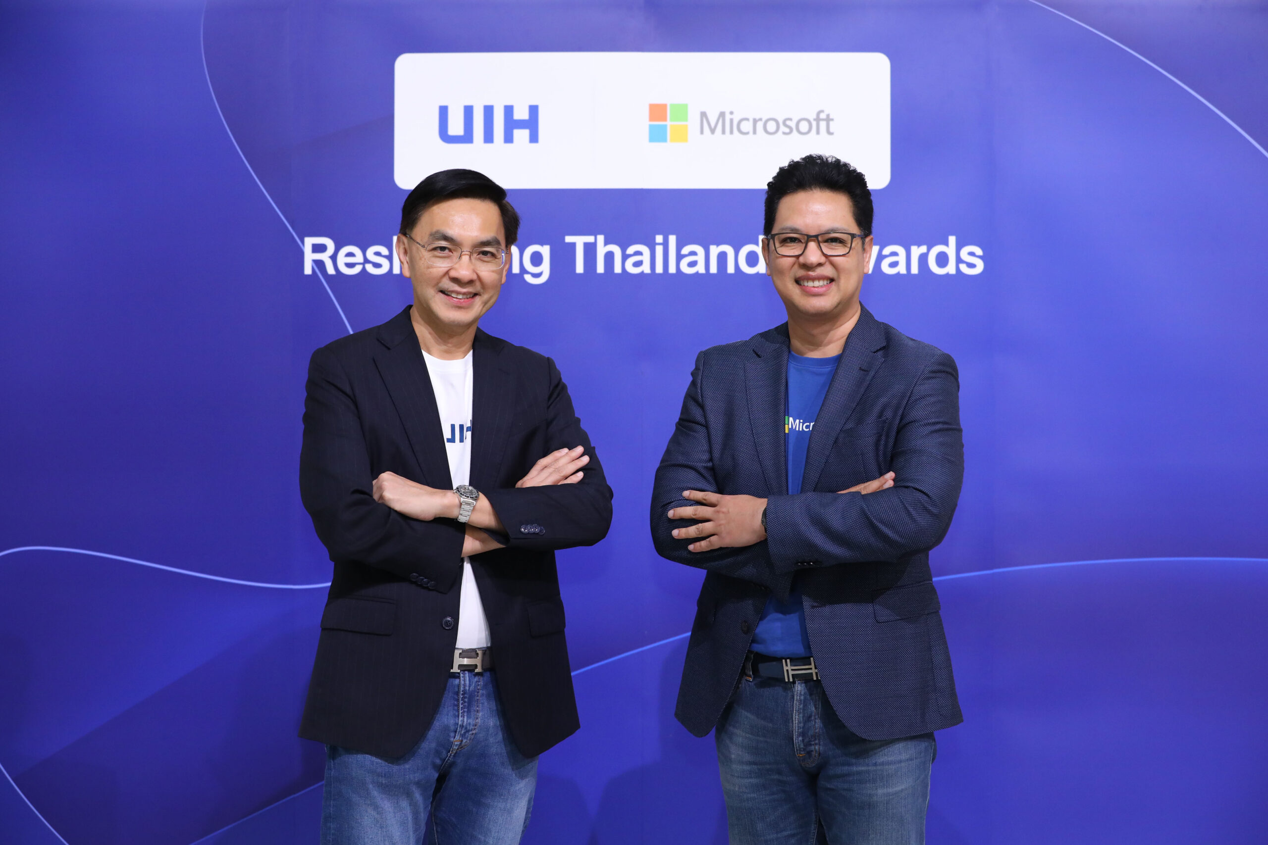two men smiling