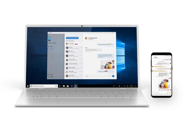 Your Phone app allows you to view, send and receive the SMS from your Android, on your PC. 