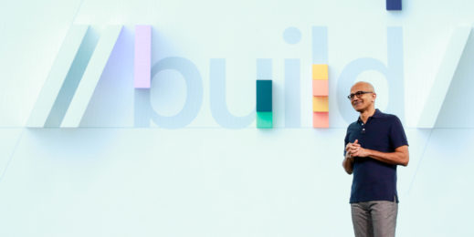 Image of Satya at his keynote at Build2019